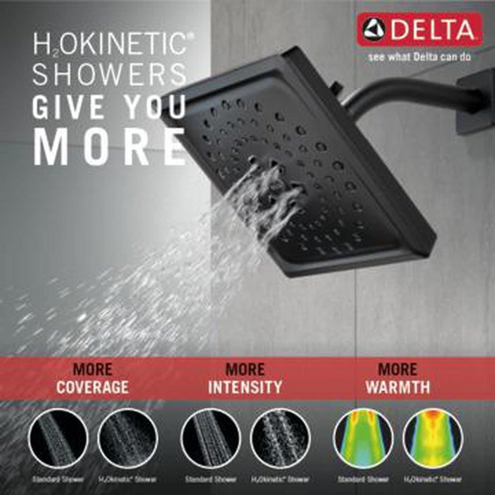 Delta Faucet Matte Black Multi Function Full Body, H2Okinetic&reg; and Pause Showerhead 