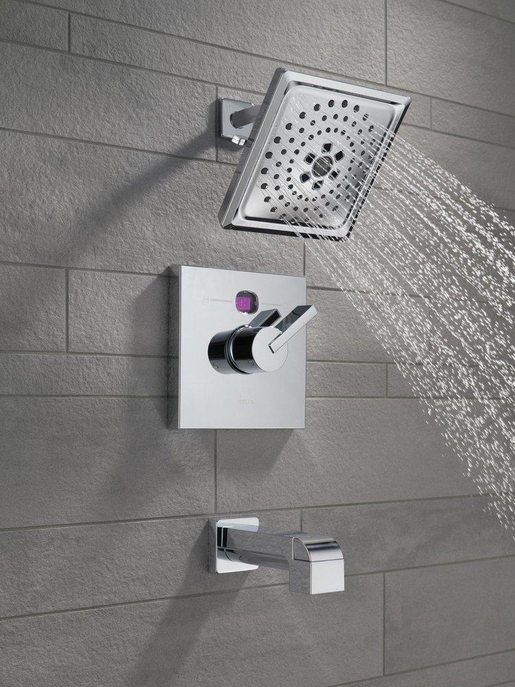 Delta Faucet Matte Black Multi Function Full Body, H2Okinetic&reg; and Pause Showerhead 