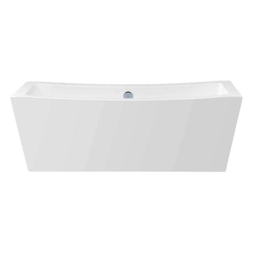 Miseno White/Polished Chrome 70-1/6 x 34-1/4 in. Acrylic Freestanding Bathtub with Reversible Drain 