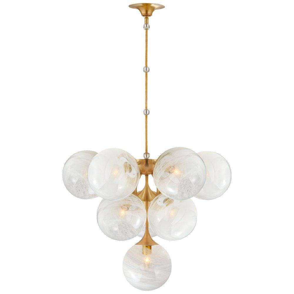 Visual Comfort & Co. Signature Hand-Rubbed Antique Brass 40W 10-Light Candelabra E-12 Chandelier 