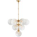Visual Comfort & Co. Signature Hand-Rubbed Antique Brass 40W 10-Light Candelabra E-12 Chandelier 