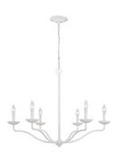 Visual Comfort & Co. Studio Plaster White 60W 6-Light Candelabra E-12 Chandelier 