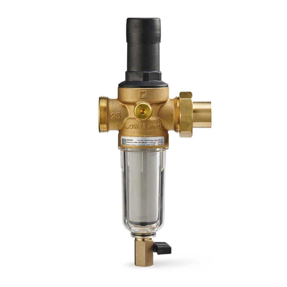 Resideo Metallic 250 psi Brass, Fabric and Stainless Steel Double Union Sweat Pressure Regulator Valve 