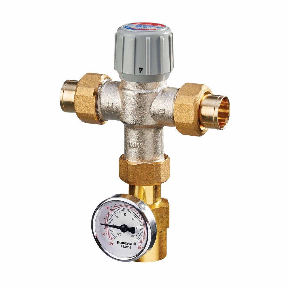 Resideo Metallic Union Sweat Thermostat Mixing Valve 