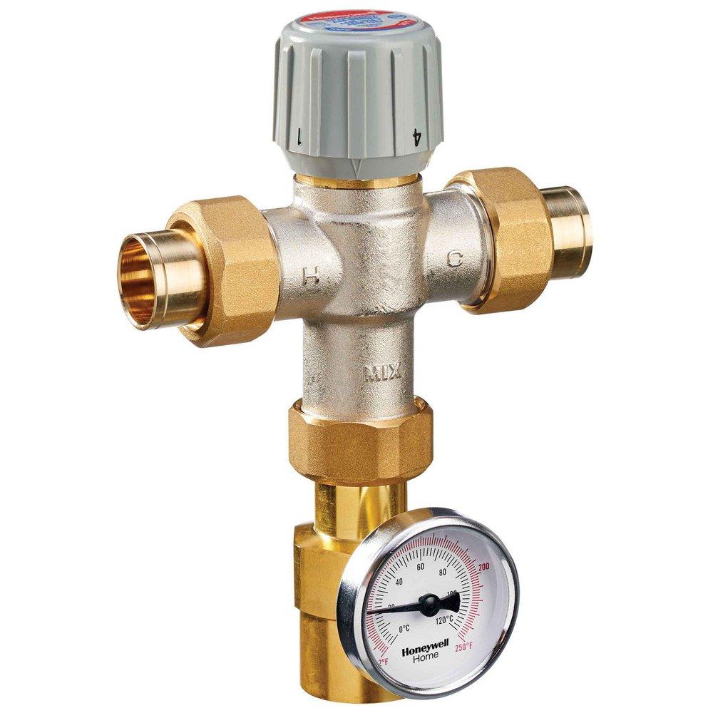 Resideo Metallic Union Sweat Thermostat Mixing Valve 