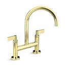 Kallista Unlacquered Brass Two Handle Bridge Kitchen Faucet 