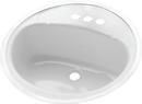 Enameled Steel Self-Rimming Round Lavatory Sink in White