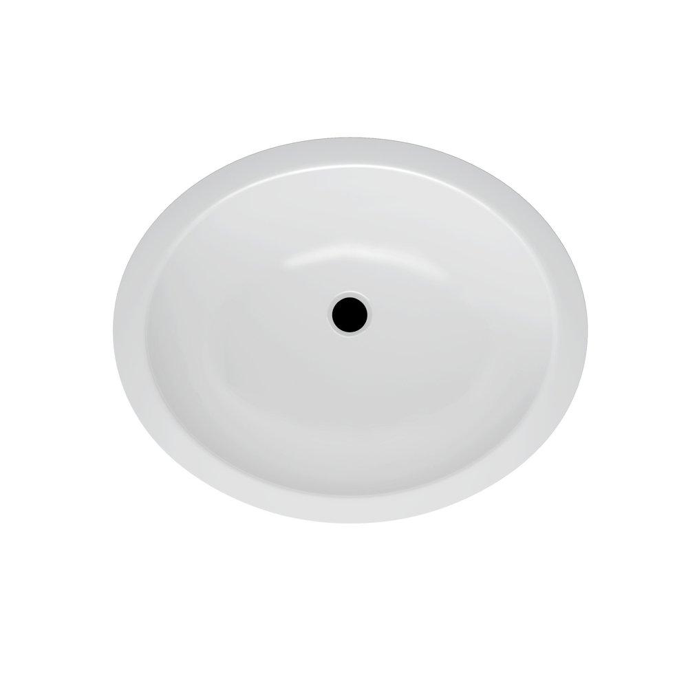 PROFLO&reg; White Enameled Steel Self-Rimming Oval Lavatory Sink 