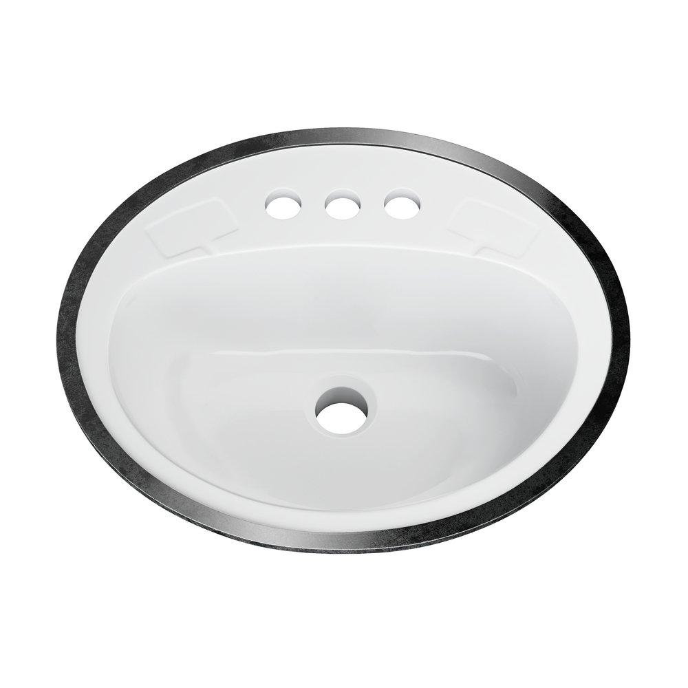 PROFLO&reg; White Enameled Steel Self-Rimming Rectangular Lavatory Sink 