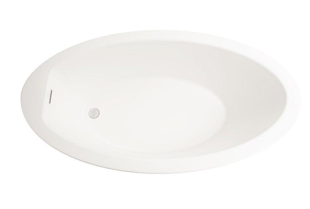 Hydro Systems White 60 x 32 in. Freestanding Acrylic and FRP Oval Whirlpool with End Drain 