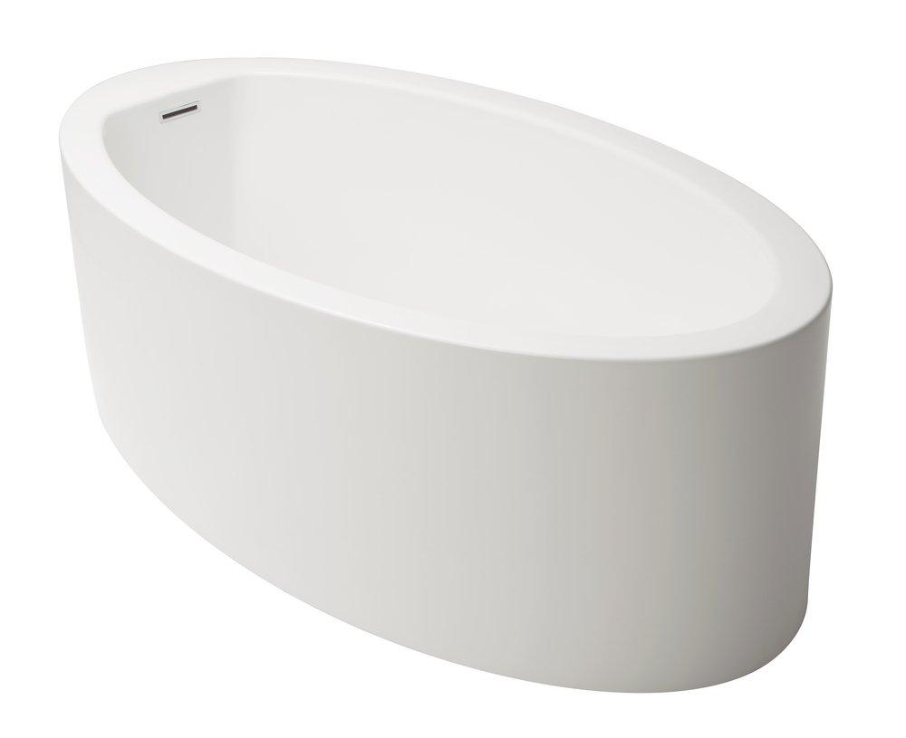 Hydro Systems White 60 x 32 in. Acrylic and FRP Freestanding Oval Bathtub with End Drain 