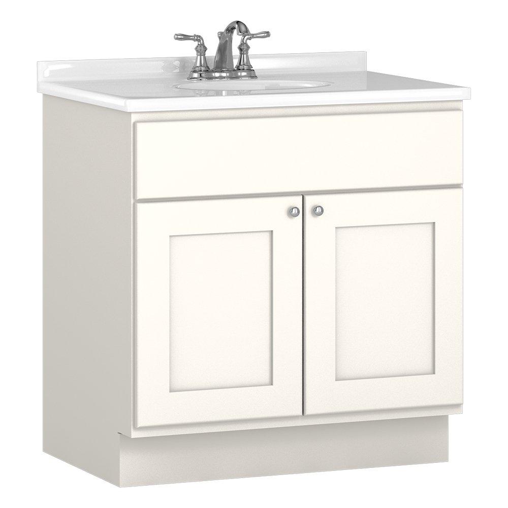Bertch Cabinet White 30 VANITY SINK- 2 BUTT DOORS 