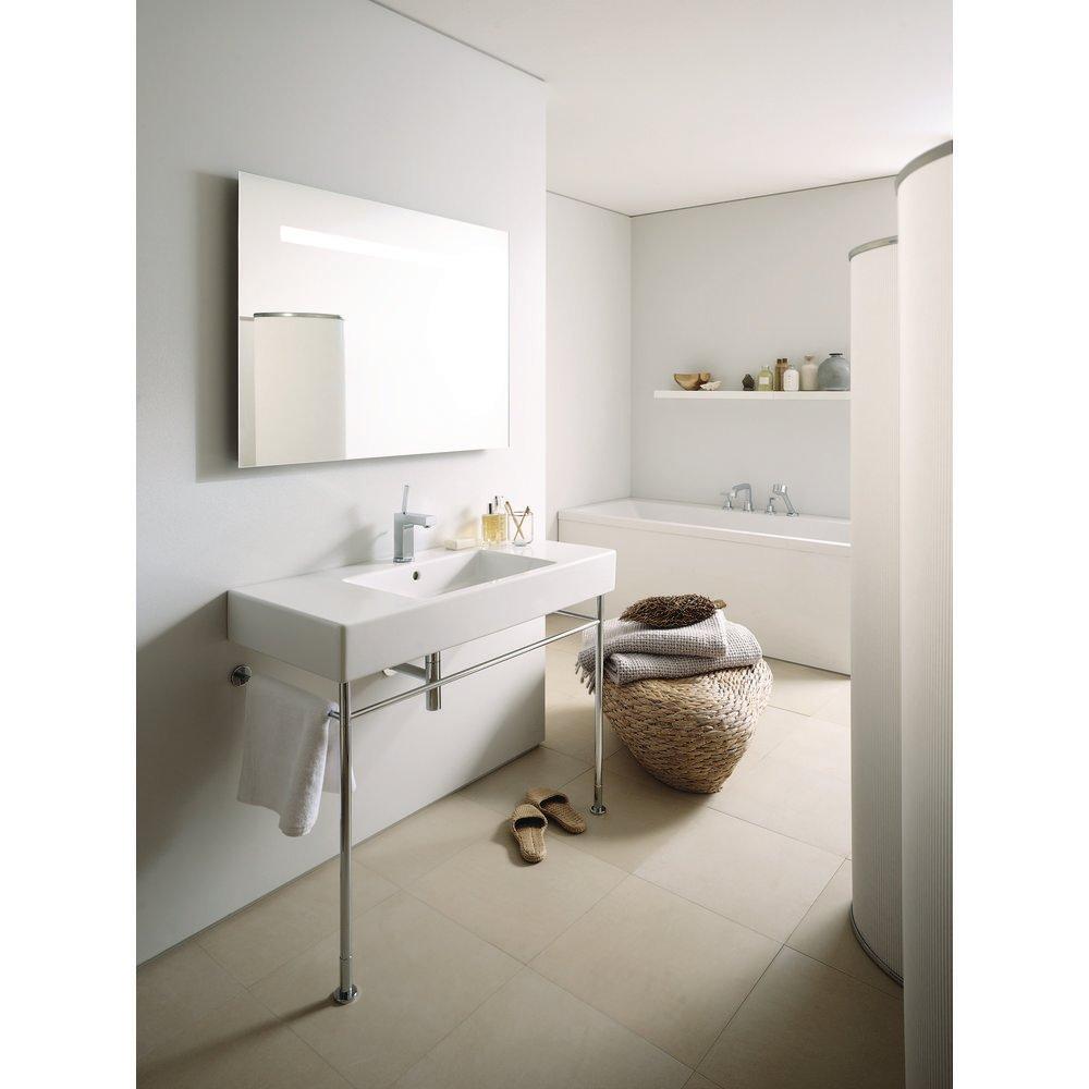 Duravit White 3-Hole 1-Bowl Wall Mount Lavatory Sink with Overflow and Tap Platform 