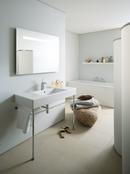 Duravit White 3-Hole 1-Bowl Wall Mount Lavatory Sink with Overflow and Tap Platform 