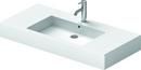 Duravit White 3-Hole 1-Bowl Wall Mount Lavatory Sink with Overflow and Tap Platform 