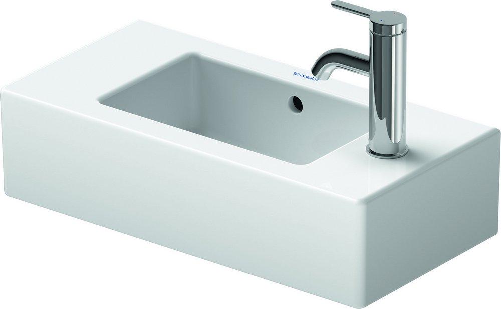 Duravit White HANDRINSE BASIN 50 CM VERO WHITE W.OF W.TP TH R/L PRE-PUNCHED 