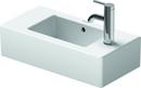 Duravit White HANDRINSE BASIN 50 CM VERO WHITE W.OF W.TP TH R/L PRE-PUNCHED 