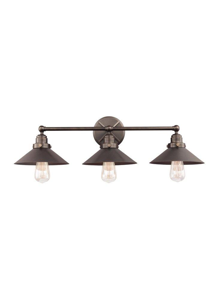 Feiss Antique Bronze 75W 3-Light Vanity Fixture 