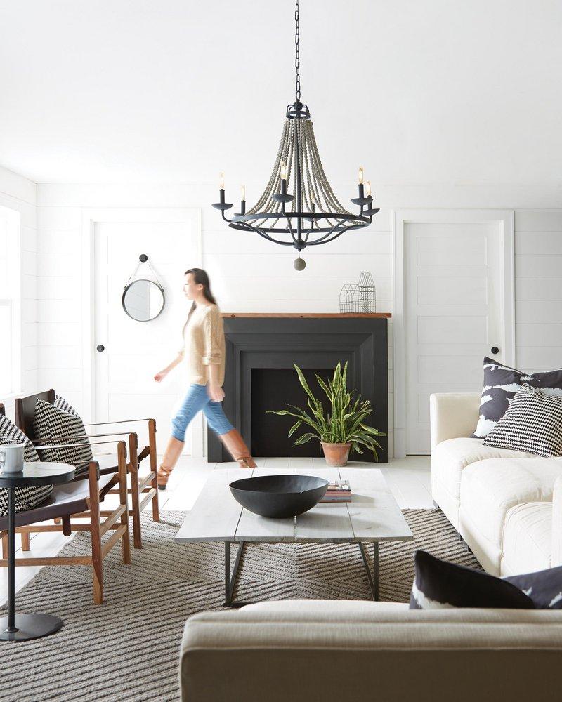 Visual Comfort & Co. Studio Dark Weathered Zinc/Driftwood Grey 60W 6-Light Chandelier 