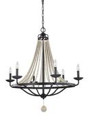 Visual Comfort & Co. Studio Dark Weathered Zinc/Driftwood Grey 60W 6-Light Chandelier 