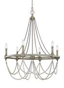 Visual Comfort & Co. Studio French Washed Oak/Distressed White Wood 60W 6-Light Chandelier 
