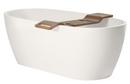 Signature Hardware White 66 x 32 in. Freestanding Solid Surface Soaker Bathtub with Center Drain 