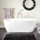 Signature Hardware White 66 x 32 in. Freestanding Solid Surface Soaker Bathtub with Center Drain 