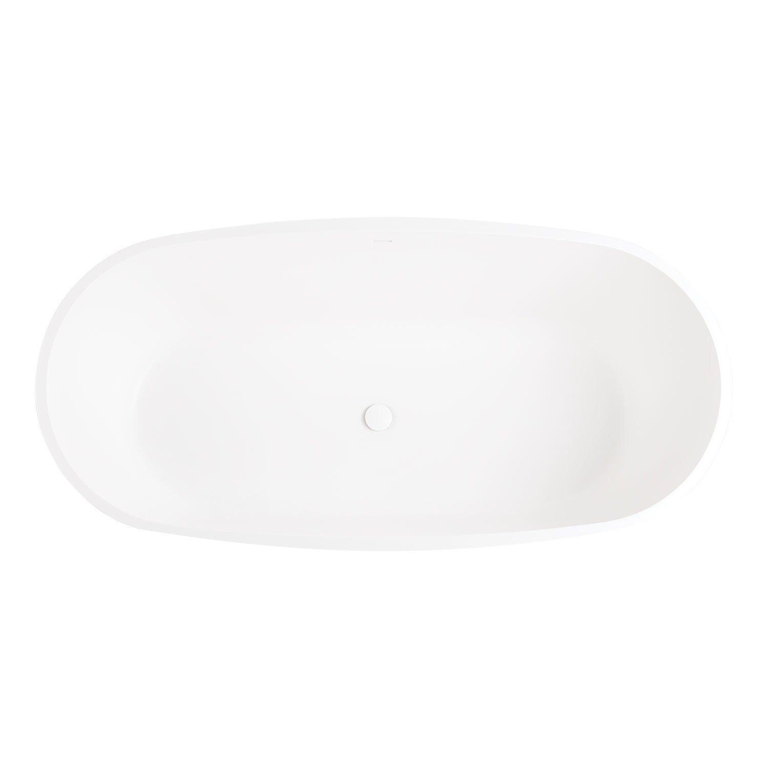 Signature Hardware White 66 x 32 in. Freestanding Bathtub with Center Drain 