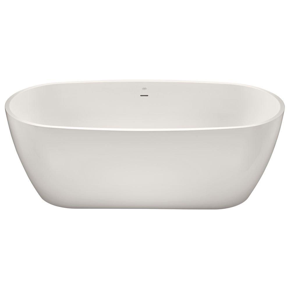 Signature Hardware White 66 x 32 in. Freestanding Bathtub with Center Drain 