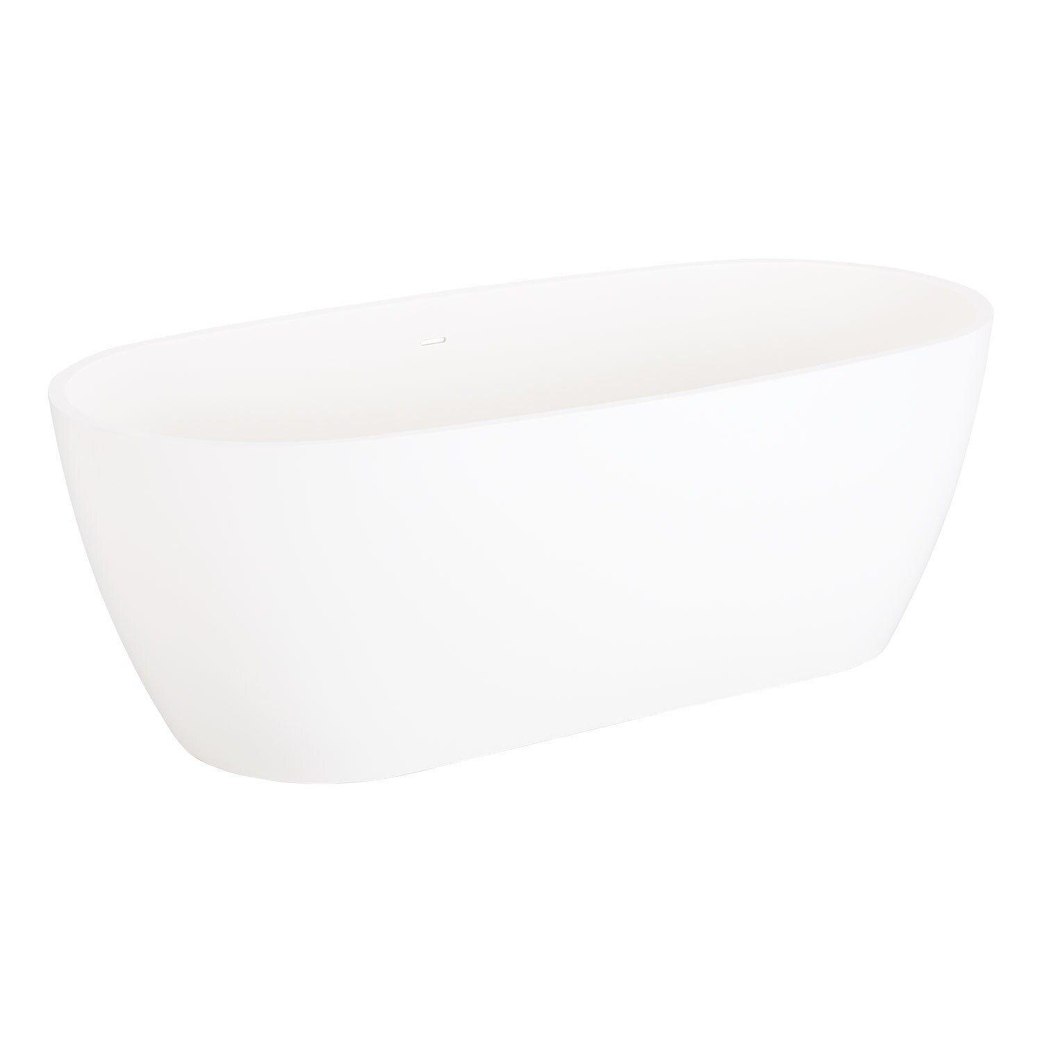Signature Hardware White 66 x 32 in. Freestanding Bathtub with Center Drain 