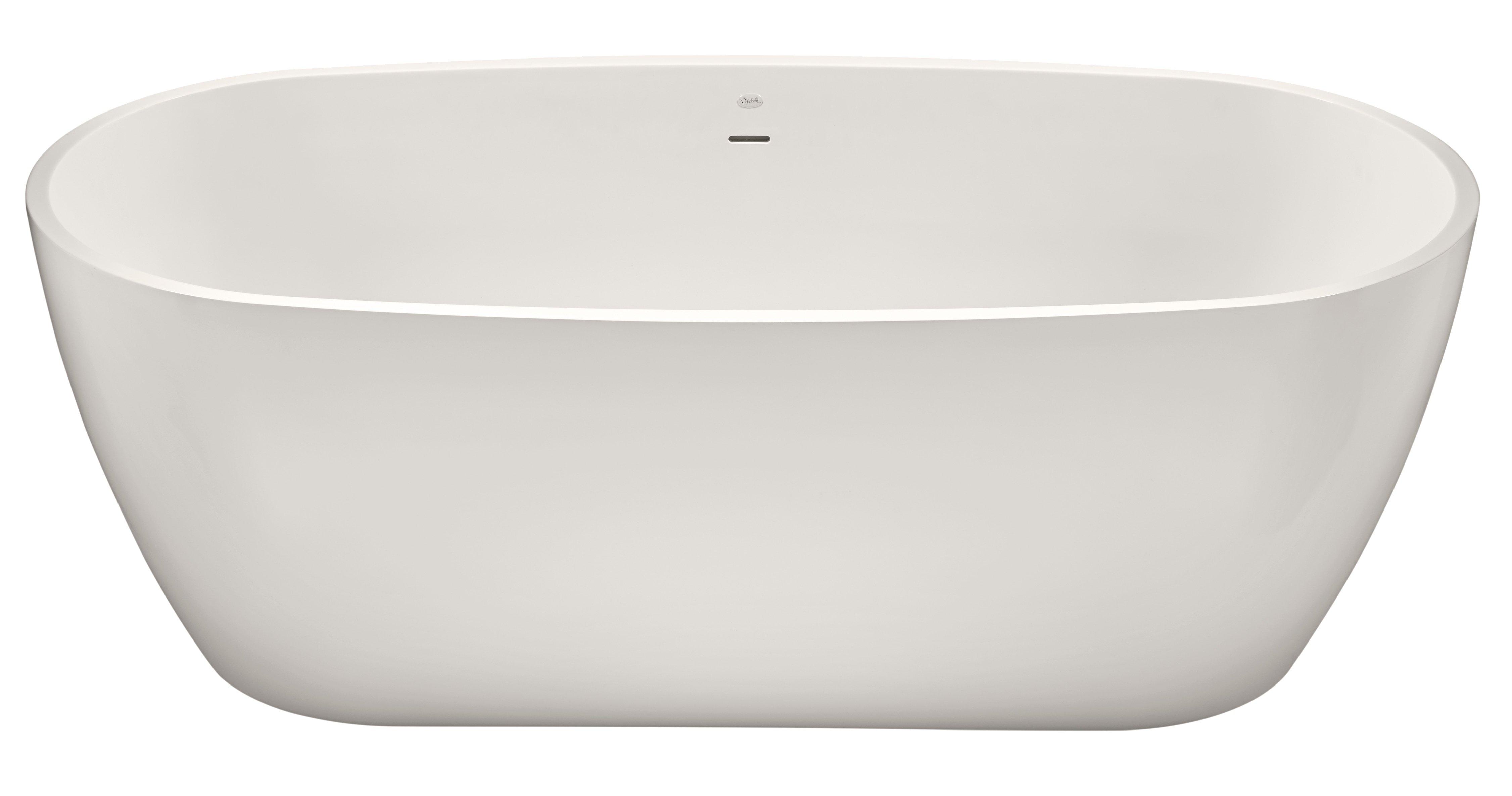 Signature Hardware White 66 x 32 in. Freestanding Bathtub with Center Drain 