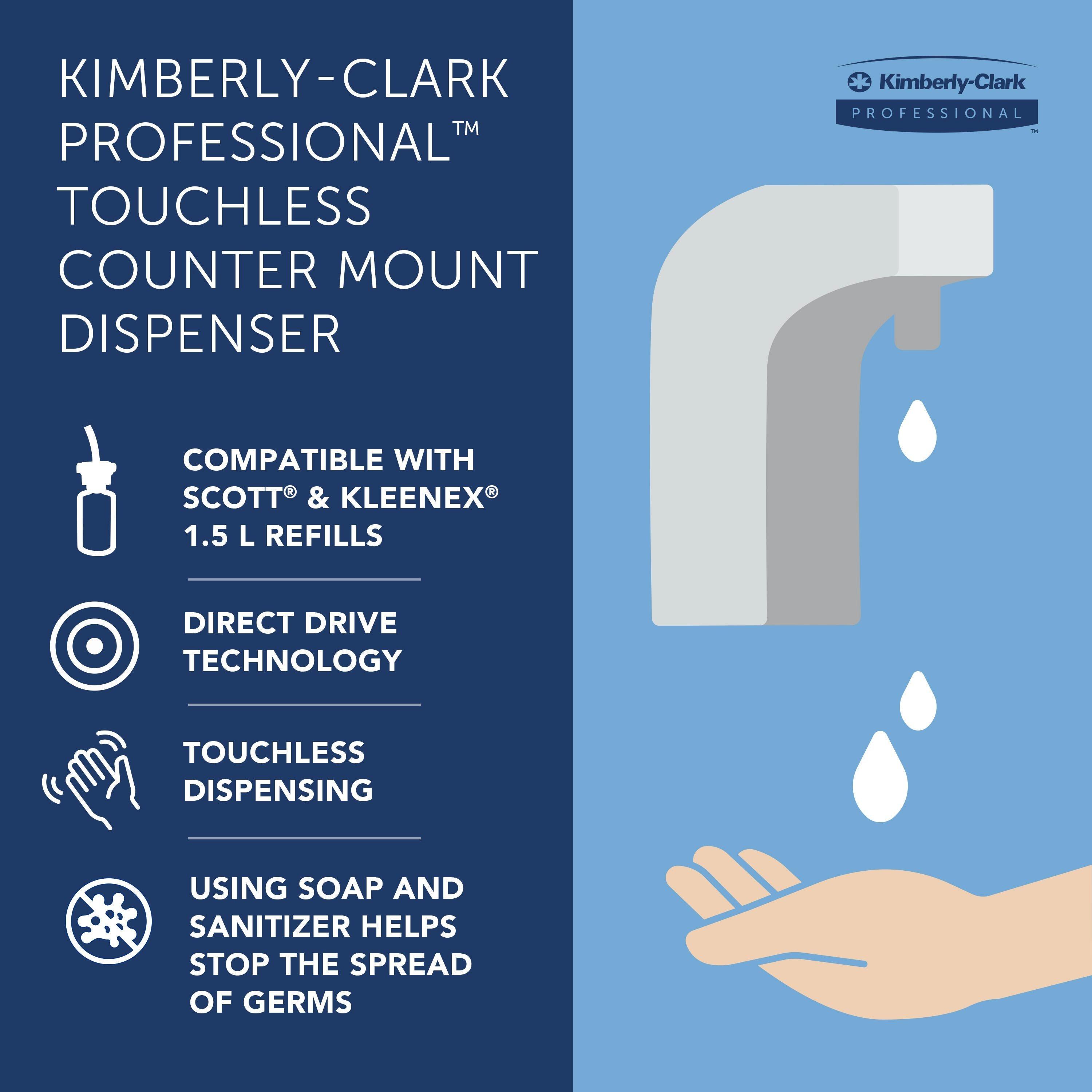 Kimberly-Clark Professional&trade; Chrome 1.5 L Deck Mount Stainless Steel Electronic Skin Care Dispenser 