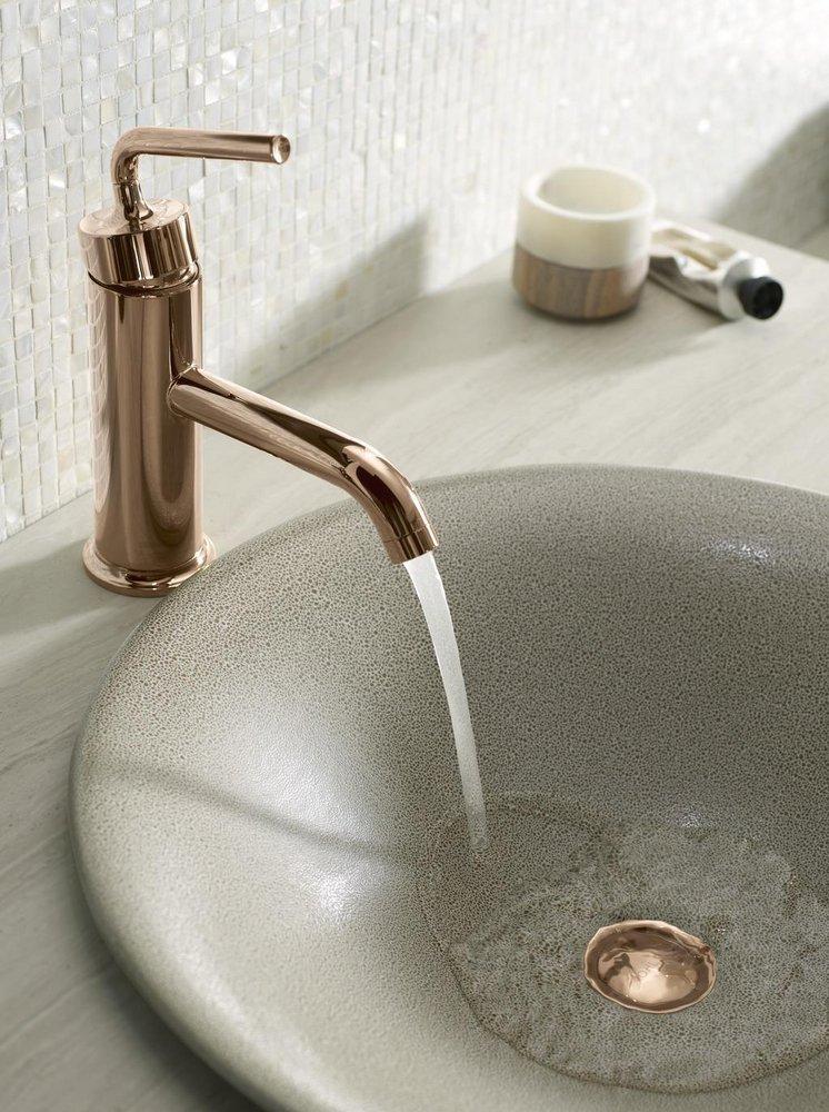 KOHLER Vibrant&reg; Rose Gold Single Handle Monoblock Bathroom Sink Faucet 