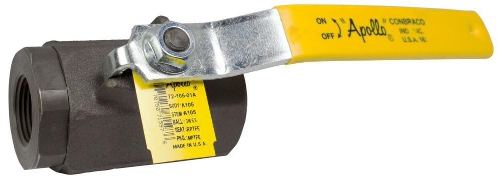 Apollo Valves Black Carbon Steel Full Port FNPT 3000# Ball Valve 