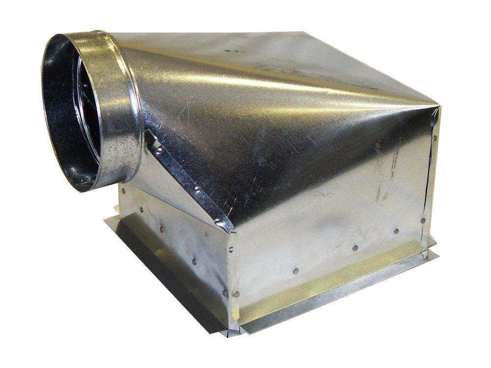 Lloyd Industries Ceiling Radiation Damper Mounted 90 Degree Boot 