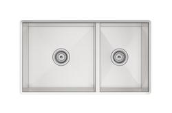 32 in. Undermount Stainless Steel Double Bowl Kitchen Sink in Satin Stainless Steel