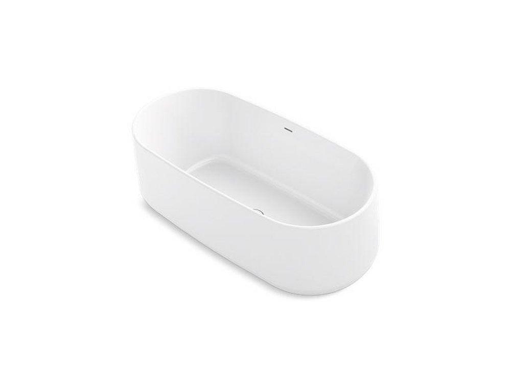 KOHLER White 65 x 29-1/16 in. Freestanding Bathtub with Center Drain 