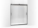 KOHLER Anodized Dark Bronze 74 x 60-1/4 x 59-5/8 in. Frameless Sliding Shower Door with Crystal Clear Glass 