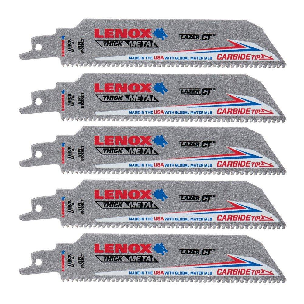 LENOX 8 TPI Carbide-Tipped Reciprocating Saw Blade 5 Pack 
