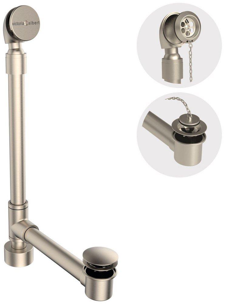 Victoria+Albert&reg; Brushed Nickel 33-1/4 in. Toe-Tap Drain 