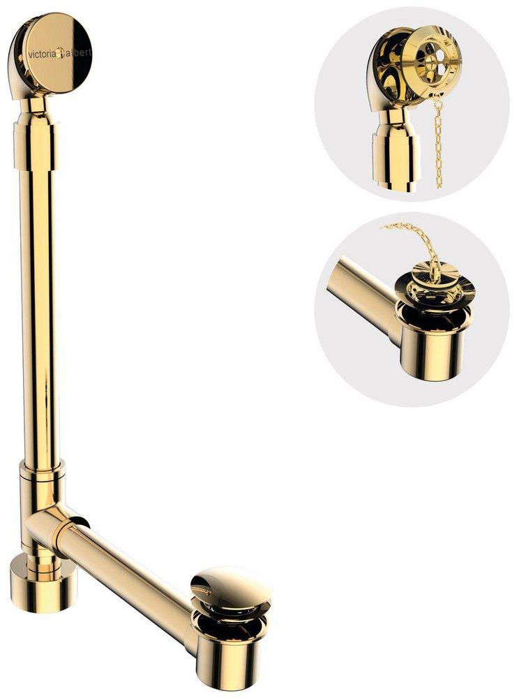 Victoria+Albert&reg; Polished Brass 33-1/4 in. Toe-Tap Drain 
