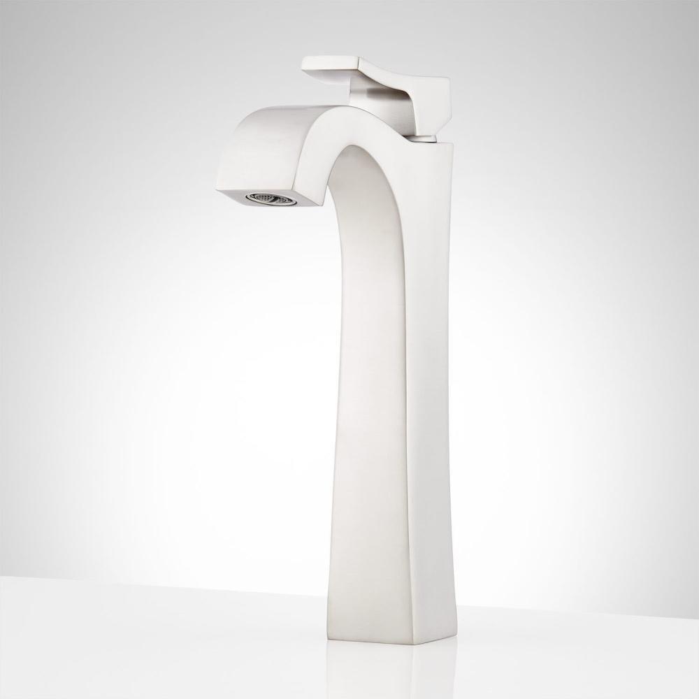 Signature Hardware Polished Nickel Single Handle Monoblock Bathroom Sink Faucet 