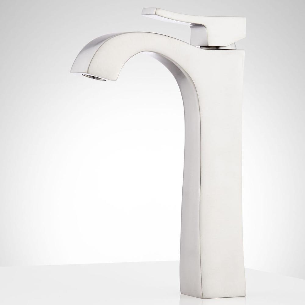 Signature Hardware Polished Nickel Single Handle Monoblock Bathroom Sink Faucet 