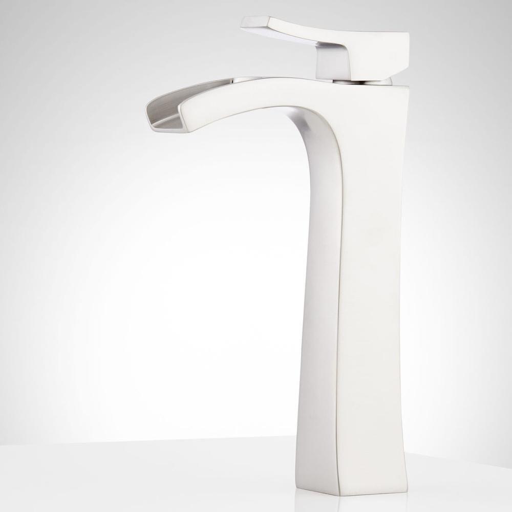 Signature Hardware Polished Nickel Single Handle Monoblock Bathroom Sink Faucet 