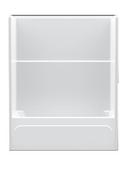 60 x 74-3/8 x 30-3/4 in. Alcove AcrylX™ Rectangle Tub and Shower Unit with Left Drain in White
