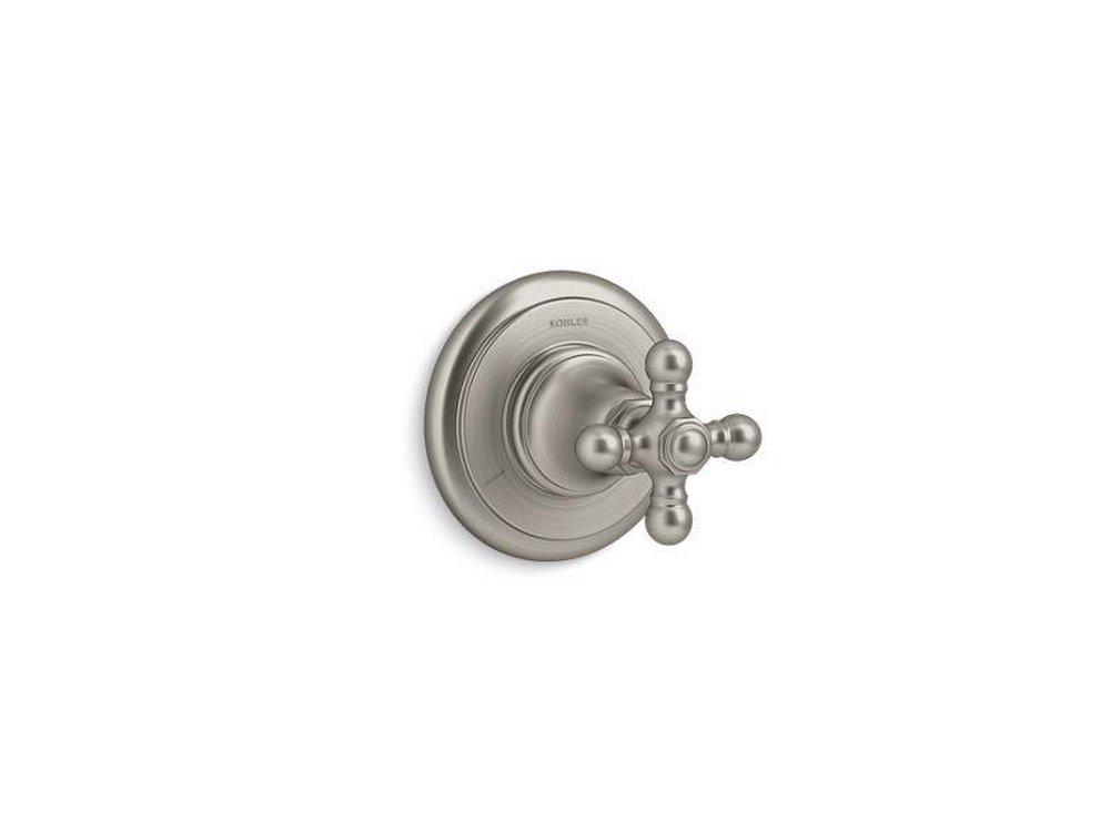 KOHLER Vibrant&reg; Brushed Nickel Tub and Shower Transfer Valve Trim with Single Cross Handle 