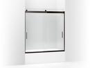 59-5/8 x 1/4 in. Frameless Crystal Clear Tub and Shower Door with Blade Handle in Anodized Dark Bronze
