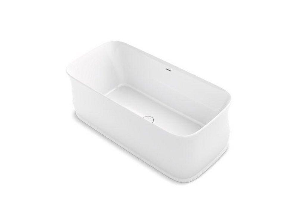 KOHLER White 65-3/4 x 30-3/4 in. Freestanding Bathtub with Center Drain 