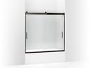 59-5/8 x 59-3/4 in. Anodized Aluminum and Tempered Glass Frameless Bypass Shower Door with Handle and Crystal Clear Glass in Anodized Dark Bronze