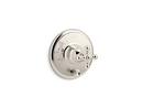 KOHLER Vibrant&reg; Polished Nickel Tub and Shower Pressure Balancing Valve Trim with Metal Single Cross Handle and Diverter 